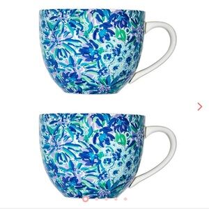 LILLY PULITZER Ceramic Mugs Set of 2 New in Box